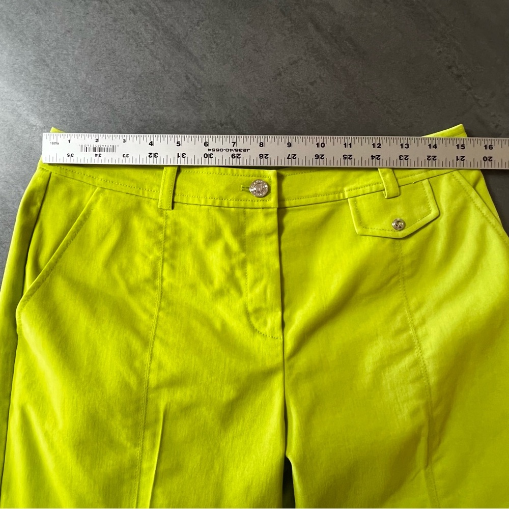 St.‎ John Sport Stretch Chambray Bermuda Lime Green Short Y2K Women’s Size 8 - Picture 7 of 12